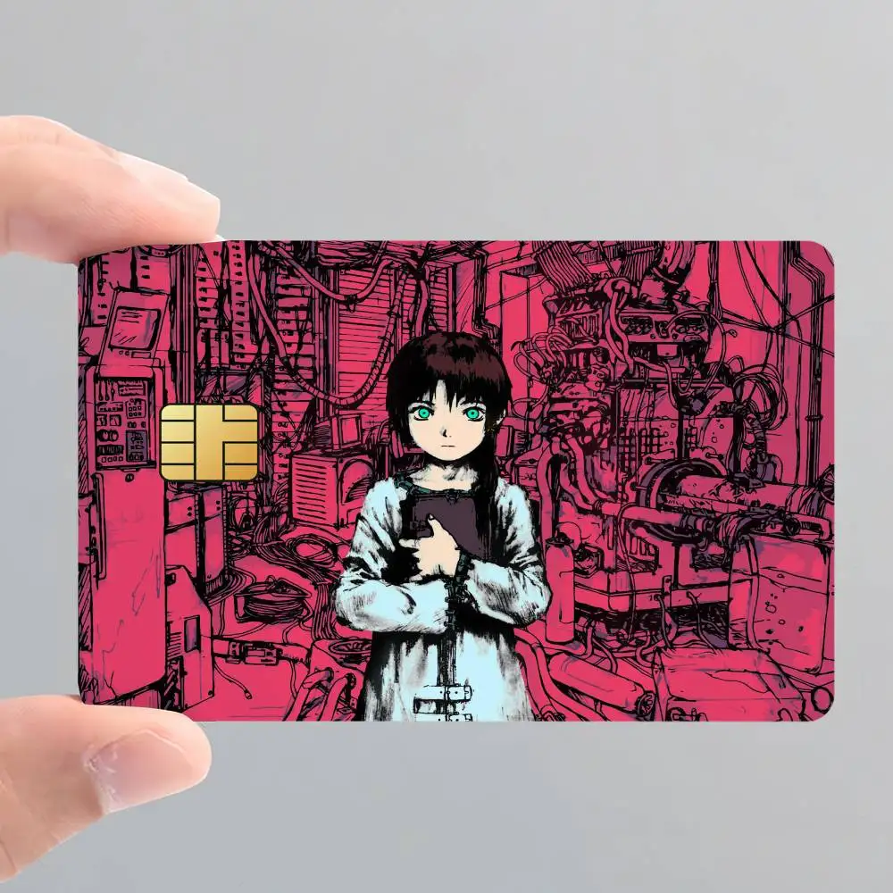 Anime Serial Experiments Lain Card Stickers for Bank Access Protective Waterproof Film Cover Sticker Surprise Gift