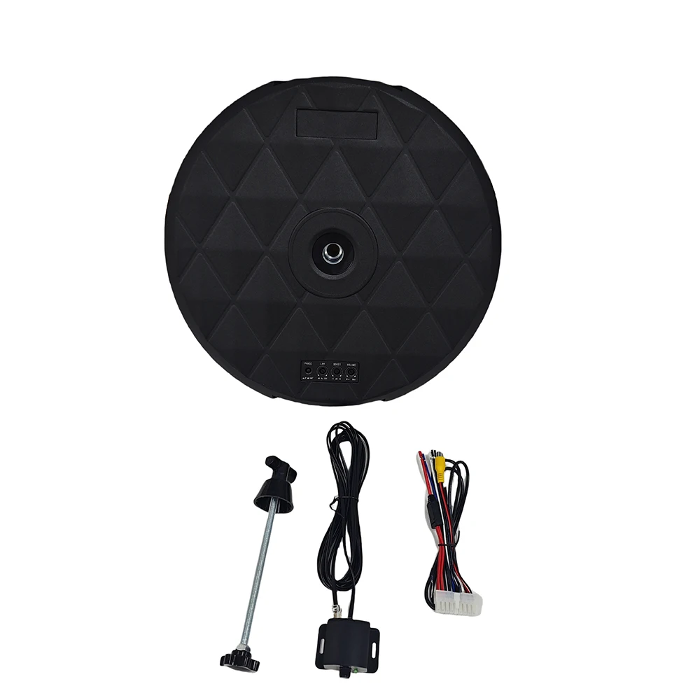 Podofo 12-Zoll Slim Powered Subwoofer-Gehäuse und Audiokabel Auto-Subwoofer passt in das Reserverad für den Austausch des Auto-Ersatzrads. – Detail 10