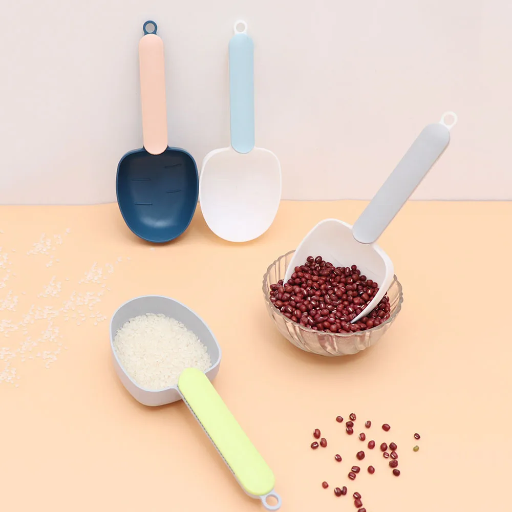 Multifunctional Dog Food Cat Food Shovel Spoon Feeding Spoon Sealed Bag Clip Creative Measuring Cup Curved Design Easy To Clean