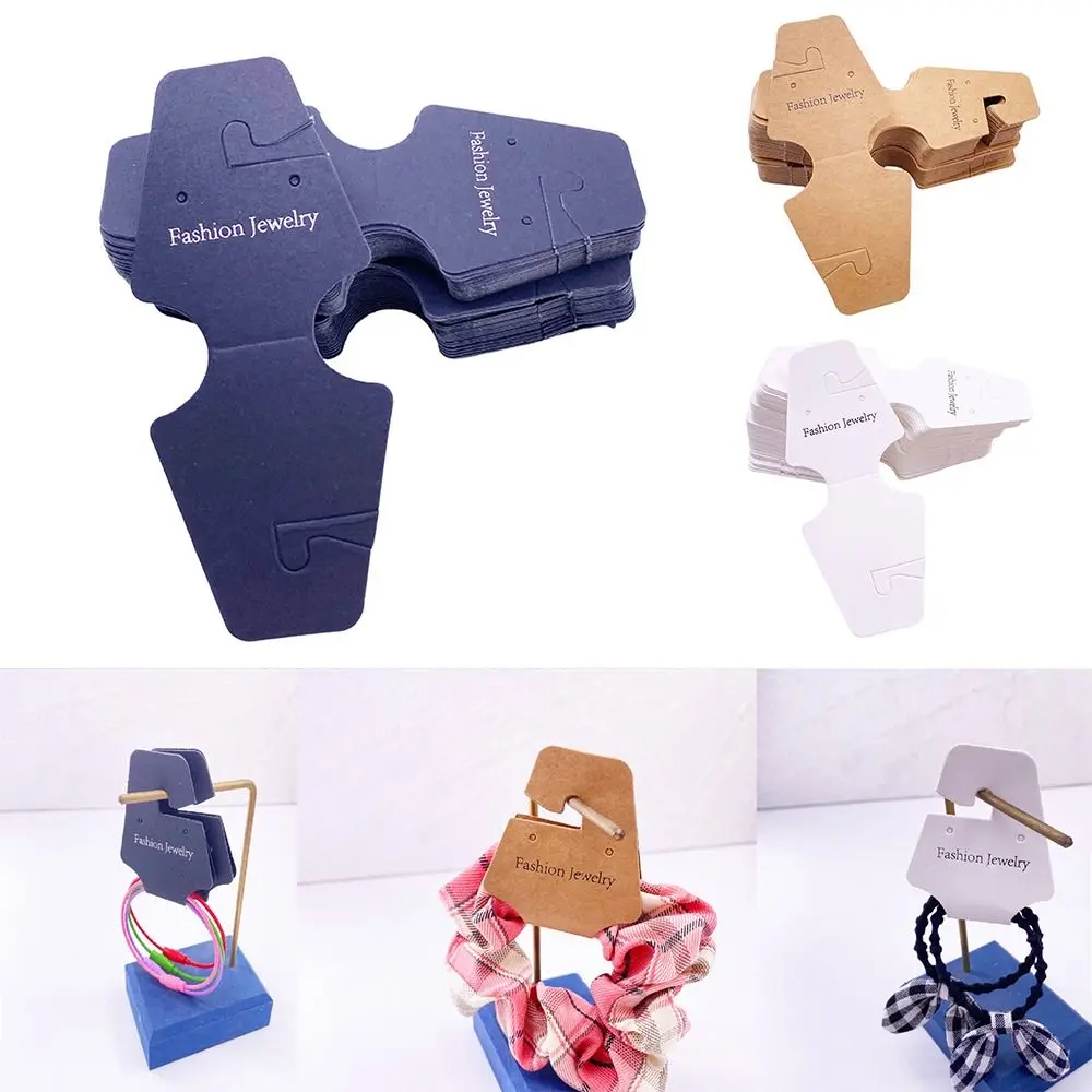 50 قطعة بطاقة تعبئة المجوهرات متعددة الألوان DIY حزمة الملحقات عرض حامل كرتون كرافت ورقة تغليف الهدايا