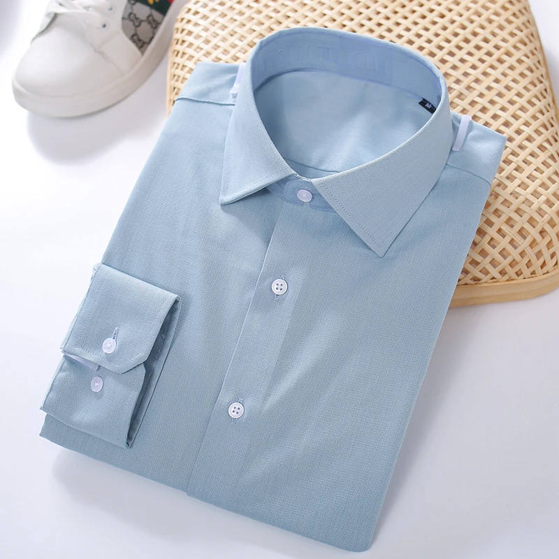 ¡Alta Faion de Italia! Amonia líquida ¡Sin hierro! Primavera Verano Hombre Faion Busin Casual Color Largo Sve irt