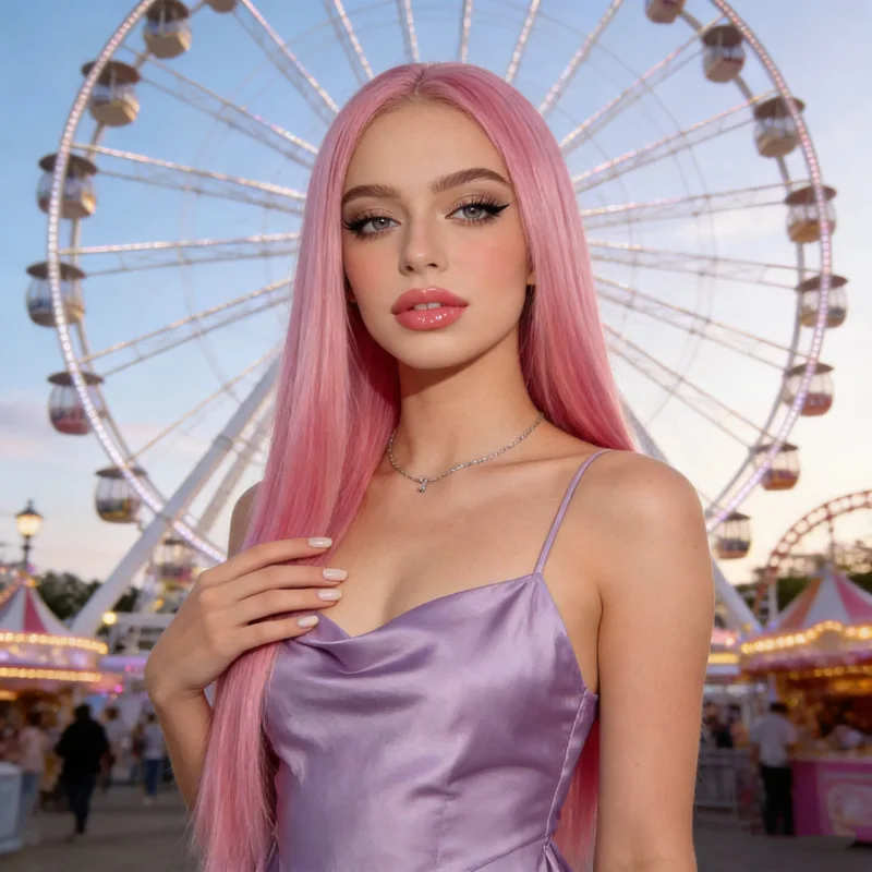 

Женский парик из высокотемпературного волокна с имитацией кожи головы, длинные прямые волосы, средняя часть, длина до талии, полностью из волокна