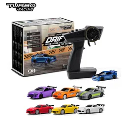 Turbo Racing Drift RC Car com Gyro Radio, Proporcional, Brinquedos de controle remoto, Kit RTR, 1:76, C64, C73, C72, C74