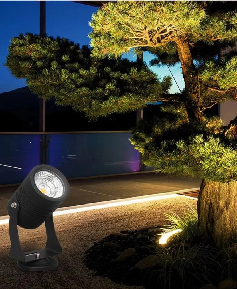 12v Waterproof Ip65 Aluminum 5w 7w 10w Outdoor Pathway Spotlight Lawn Lamp Landscape Spot Light Led Spike Garden Light
