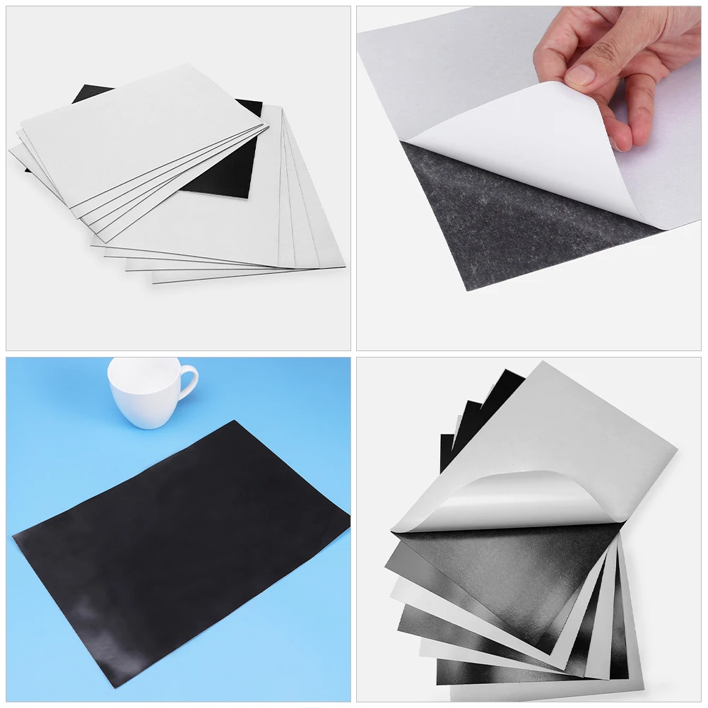 

4pcs Magnetic Rubber Sheet for Car Bumper Stickers Black Self Adhesive Flexible Thin Magnetic Sheet Practical Bumper Magnet Car