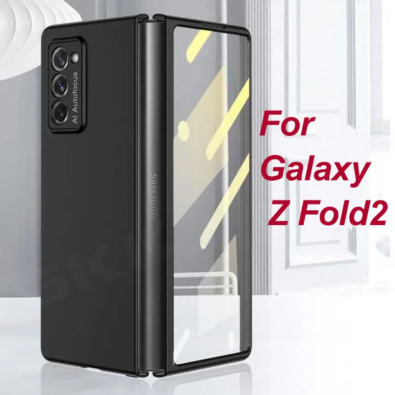 Ultra-thin Armor Plastic Case For Samsung Galaxy Z Fold 2 Outer Screen Glass Protective Matte Cover For Samsung Z Fold2 5G Case