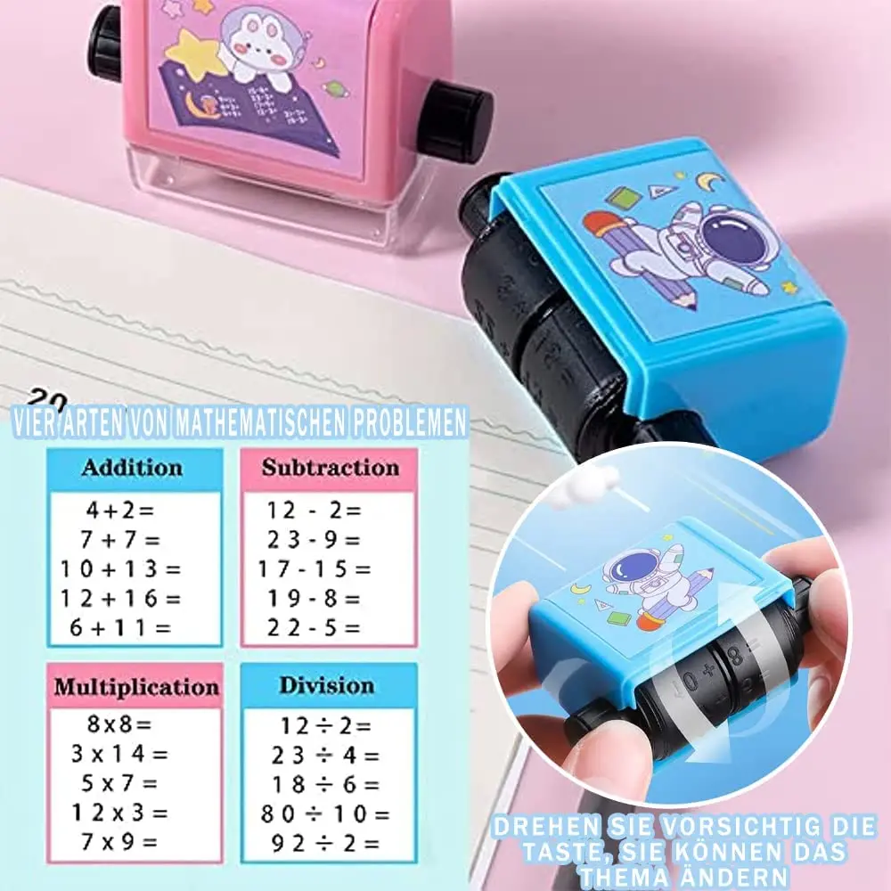 Roller Digital Teaching Stamp Reusable Addition and Subtraction Roller Stamp Within 100 Teaching Math Practice Questions