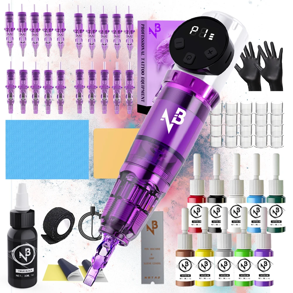 

Inksoul Wireless Tattoo Pen Set with 20 Tattoo Cartridges, 11 Tattoo Inks, Tattoo Power Supply, Tattoo Machine