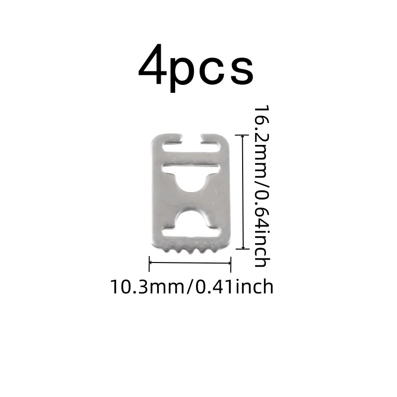 4 pcs Stainless Steel Lace Locks, White Sneaker Style, Easy to Install, Secure Hold on Laces, Multipurpose