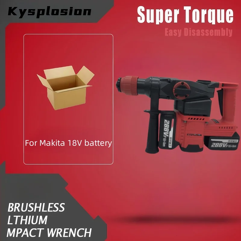 

​​20V SDS Plus Brushless Cordless 32MM Electric Hammer Drill for Makita battery Multifunctional Rotary Rechargeable Power Tools