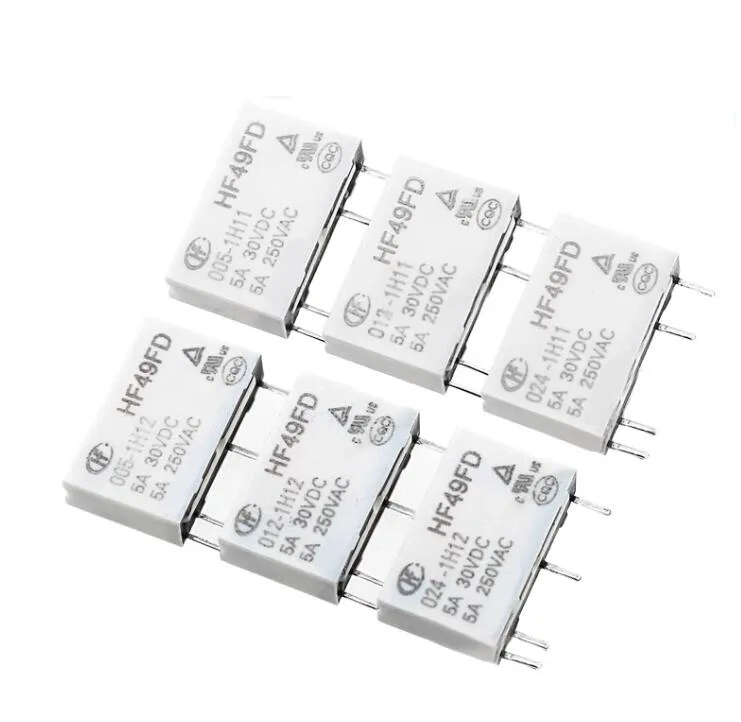 10 Stks/partij HF49FD-005 012 024 1h11 1h 11T 1h 12 T 4pin 5a 5V 12V 24V Nieuw Relais