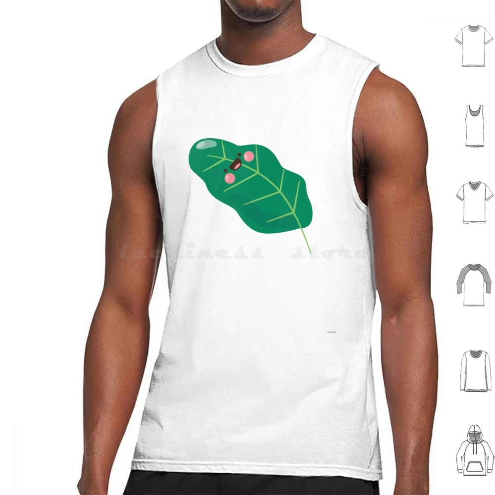 Smiling Spinach Sticker Tank Tops Vest Sleeveless Food Vegan Snacks Avocado Hipster Millennial Fruit Strawberry Berry Coconut