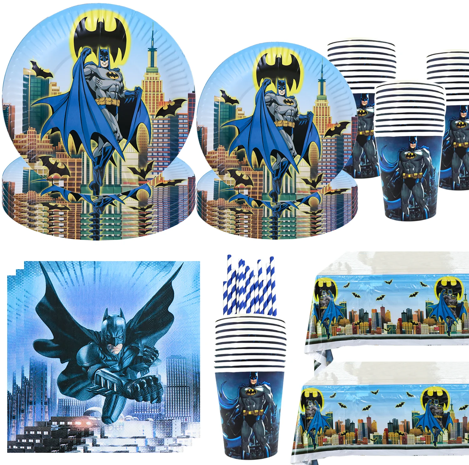 The Dark Hero Birthday Party Decoration Disposable Tableware Cup Plate Tablecloth Napkin Hero Balloons Baby Shower Boys Supplies