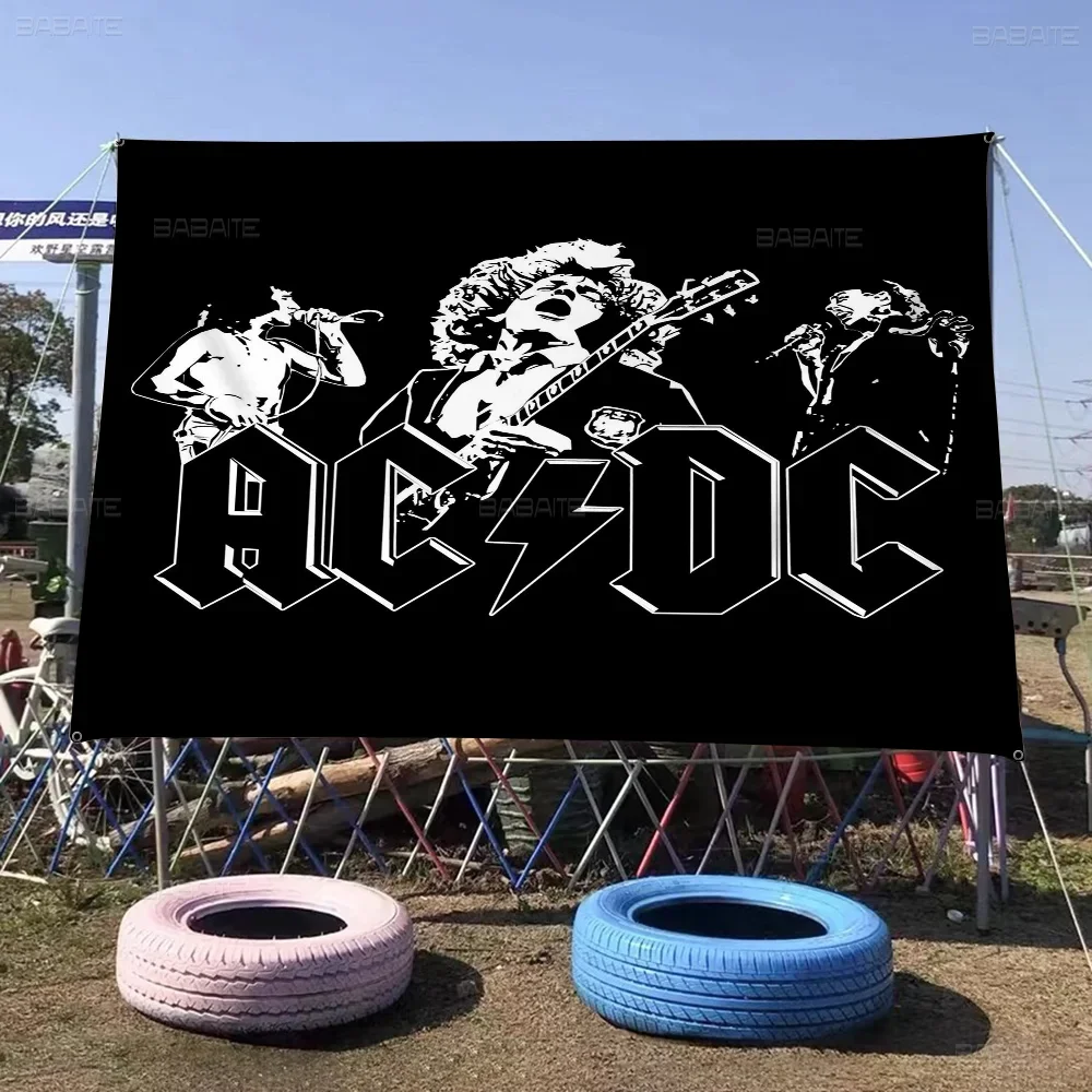 Hot Band AC-DC Cartoon Flag Wall Hanging Banner Decoration Household Home Decor