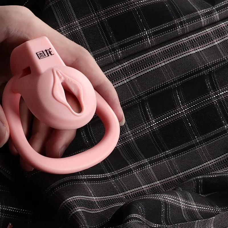Male Flat Mini Chastity Cage Sex Toys Sissy Beginner Mini Penis Cage Belt with 3 Size Cock Rings Man TS Lock Men'S Adult Goods view 6