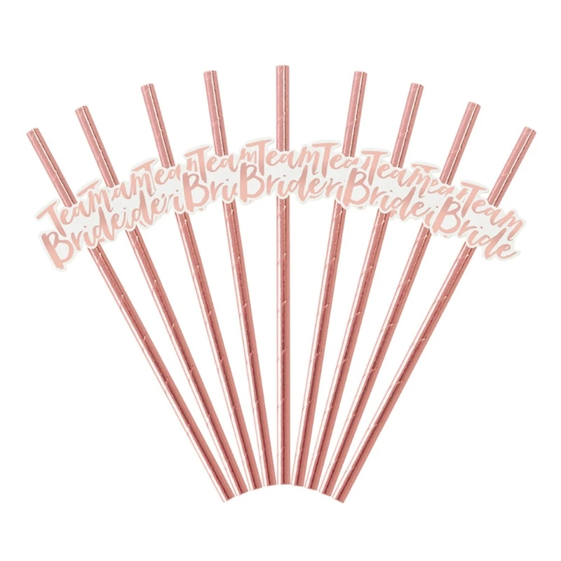 

Pack of 12Team Bride Drinking Paper Straws Hen Party Supplies Bride to be Gift T21C