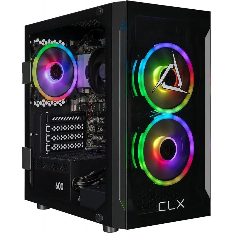 Gaming PC Set - Ryzen 5 5600G 3.9GHz, Radeon Vega 7, 1TB NVMe M.2 SSD, 16GB DDR5 RGB Memory, CPU Air Cooler, WiFi, Windows