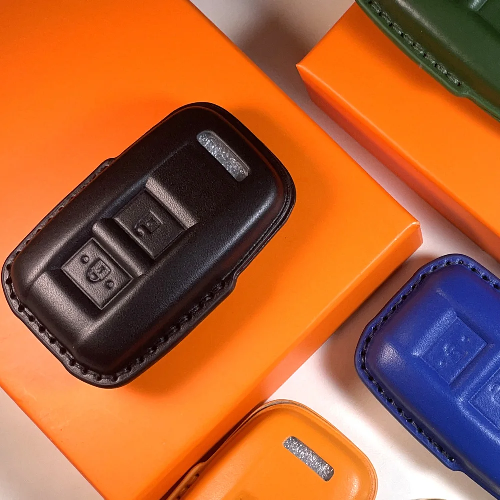 حافظة مفاتيح السيارة من الجلد الطبيعي لسيارة تويوتا لاند كروزر LC70 LC71 LC76 LC78 LC79 LC 70 71 76 78 79 غطاء لاقط ملحقات حقيبة فوب