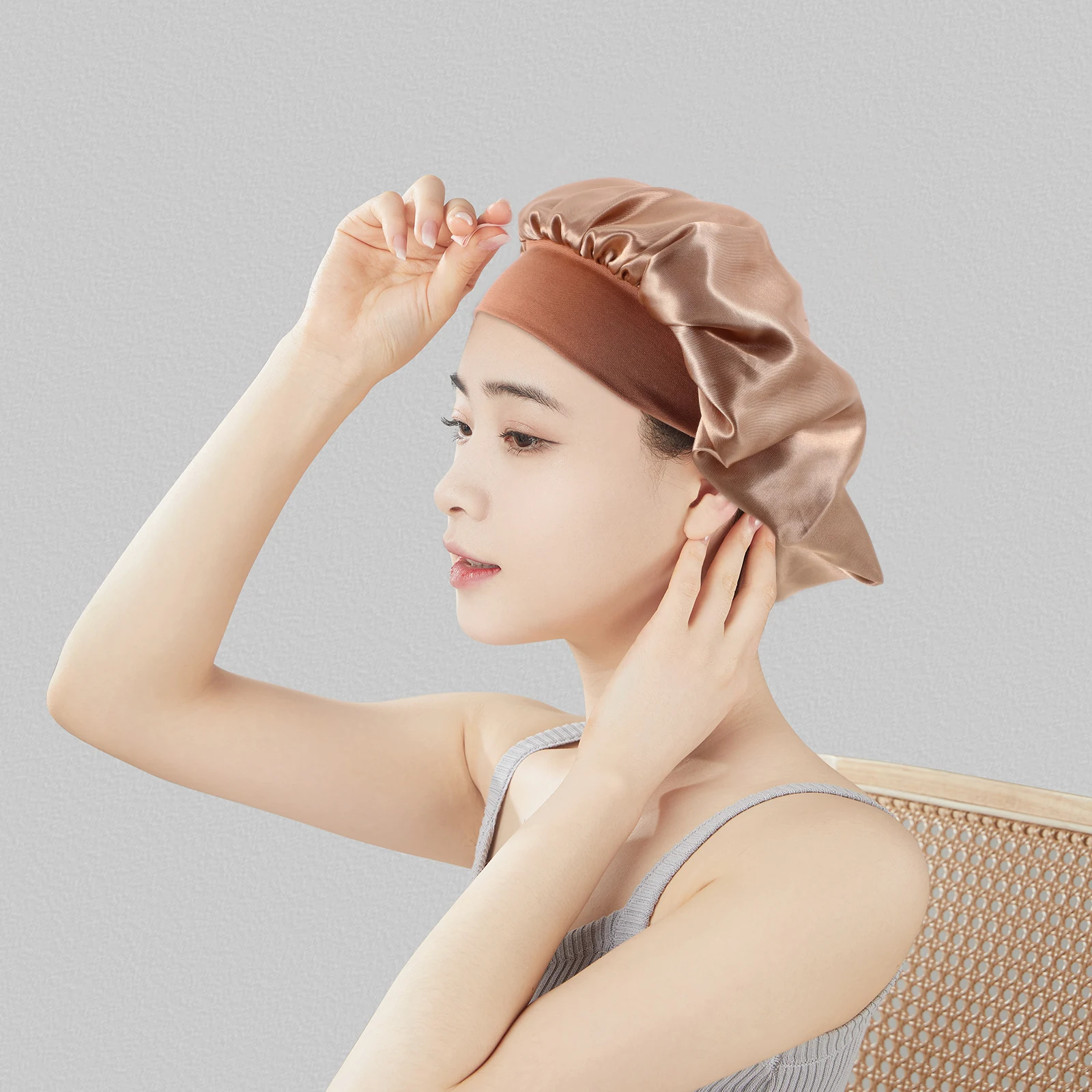 

4pcs Wide Brimmed Stretchy Sleep Bonnet for Adults Women Men Hair Protection Spa Beauty Salon Use Bath Cap