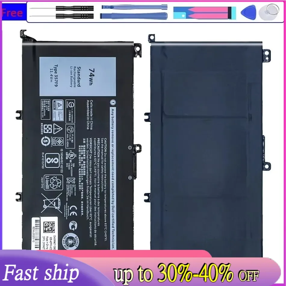 357F9 Laptop Battery For DELL Inspiron 15 5576 5577 7000 7557 7559 7566 7567 P65F P57F INS 15PD-1748B