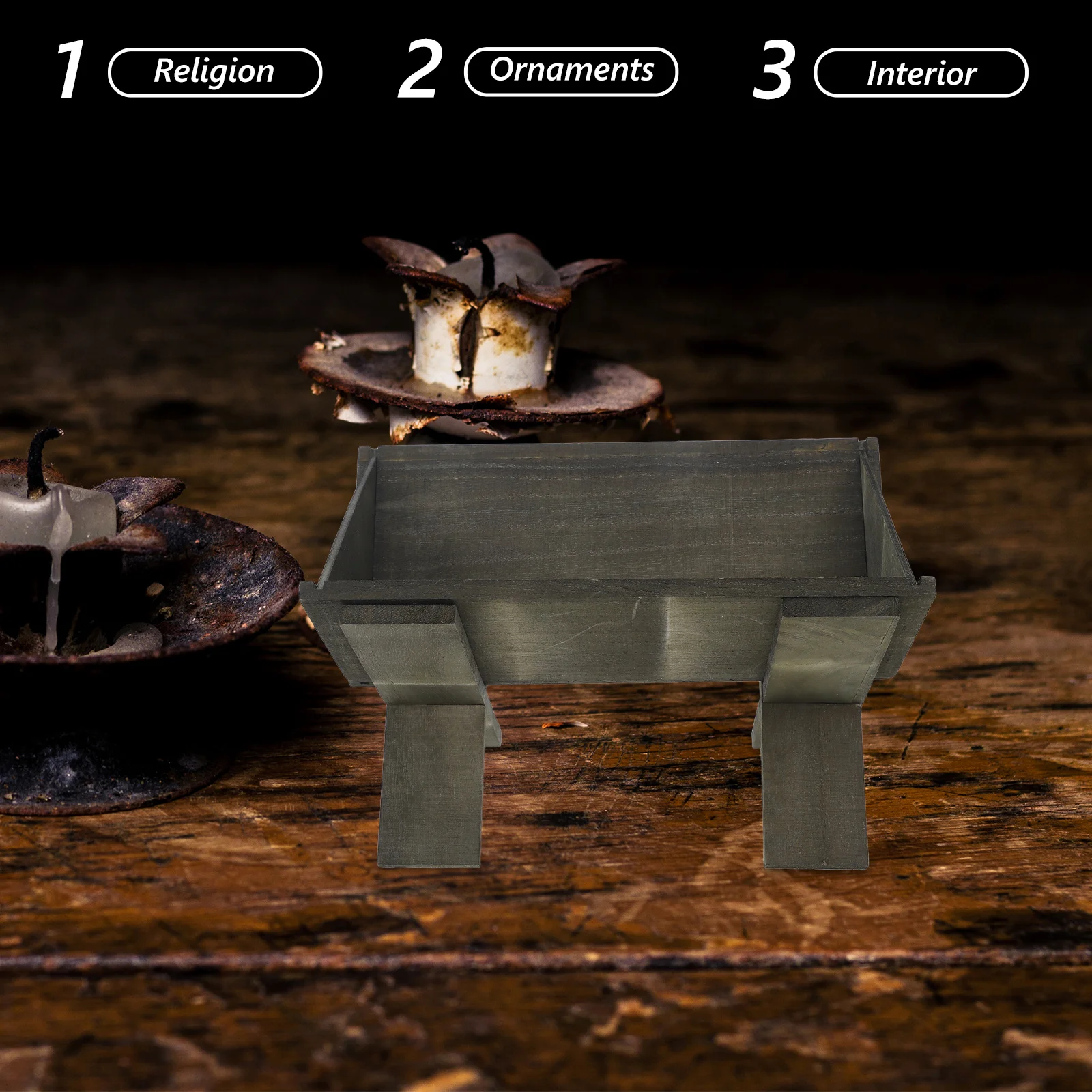 

Jesus Wooden Cradle Manager Crib Christmas Props Church Nativity Decor