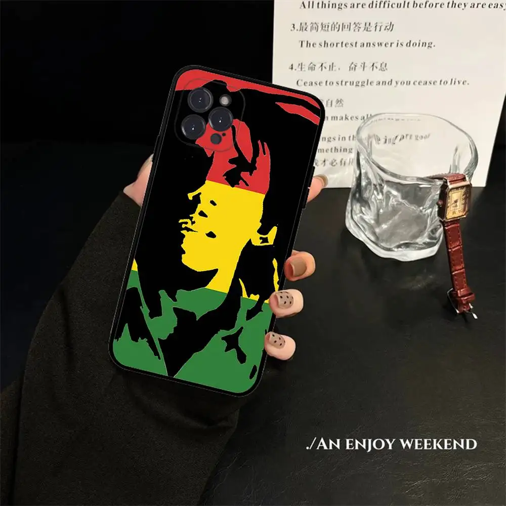 เคสโทรศัพท์ลาย Bob Marley Rasta Lion สำหรับ iPhone 17 16 15 16e 14 13 12 11 Pro Max Plus