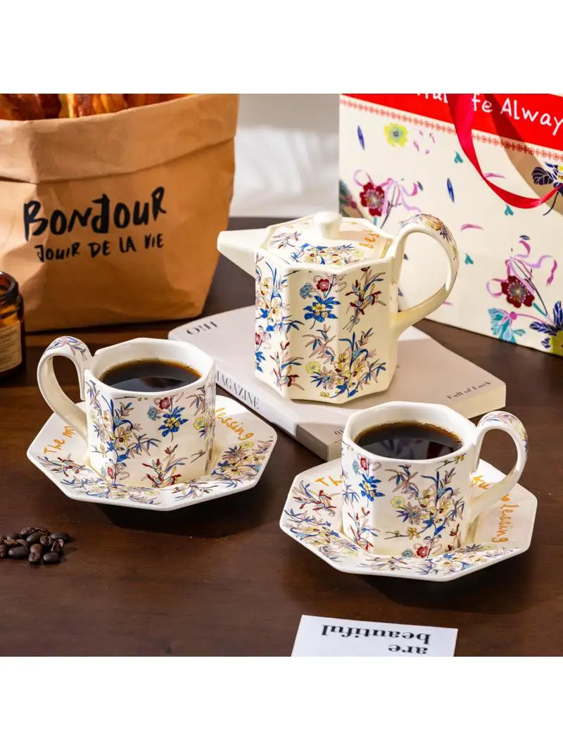 delicate-floral-ceramic-coffee-cup-and-plate-tea-pot-gift-box-set-for-women's-day-new-couples-moving-birthday-gifts
