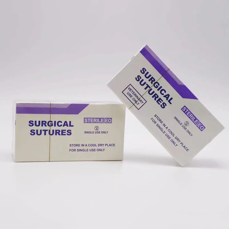 Veterinary PGA Absorbable Suture with Needle 90cm Pet Surgical Suture Supplies No Removal Surgical Supplies