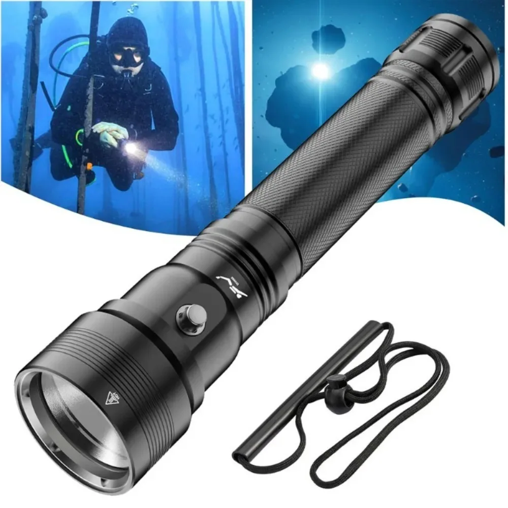 

Профессиональный светодиодный фонарь для дайвинга IPX8, водонепроницаемый подводный фонарь для подводного плавания, фонарик для дайверов, погружений и снорклинга