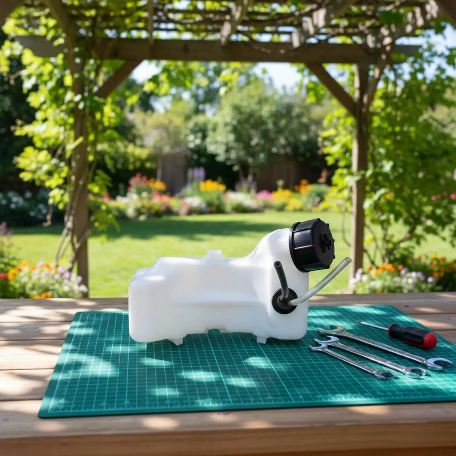 Wide Compatibility Plastic Fuel Reservoir Propellant Mixing Bottle for Garden Trimmer Mower Hedge Machine