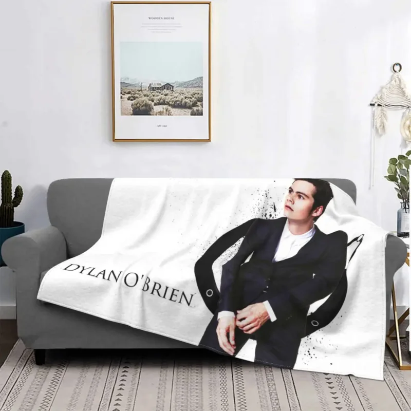 Dylan O'Brien Actor Blanket Flannel Funny Breathable Throw Blankets for Bedspread Winter