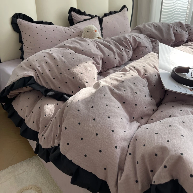 

Летний комплект постельного белья Princ Sle с двухслойным кружевным дизайном, пододеяльник, комплект из трех предметов, высокая плотность ткани