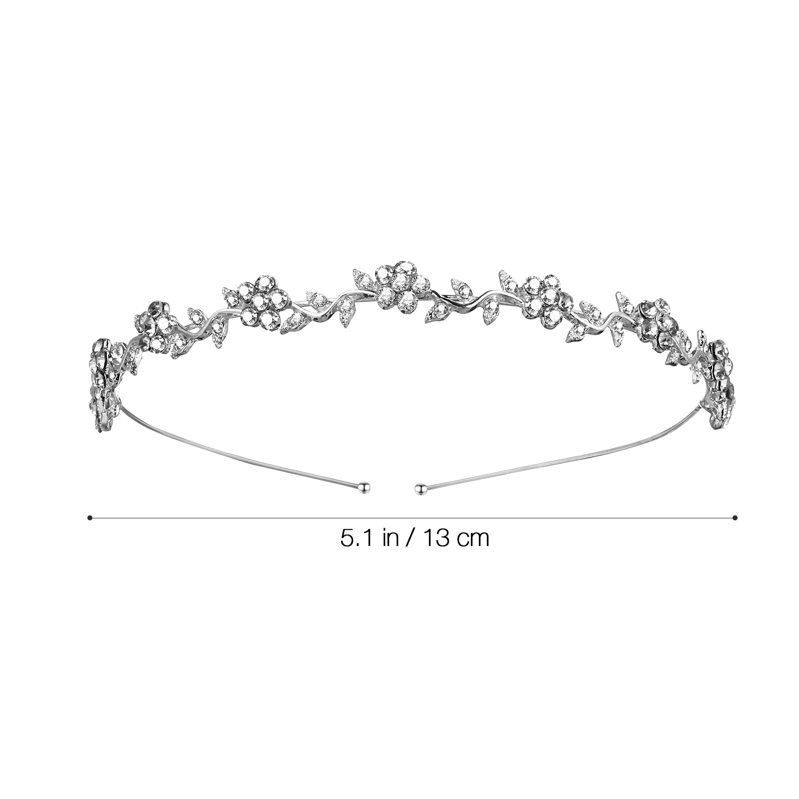 

Wedding Flower Crown Headband Tiara Rhinestone Decorated Bridal Hairpiece Elegant Crystal Party Prom Night Accessory for Women