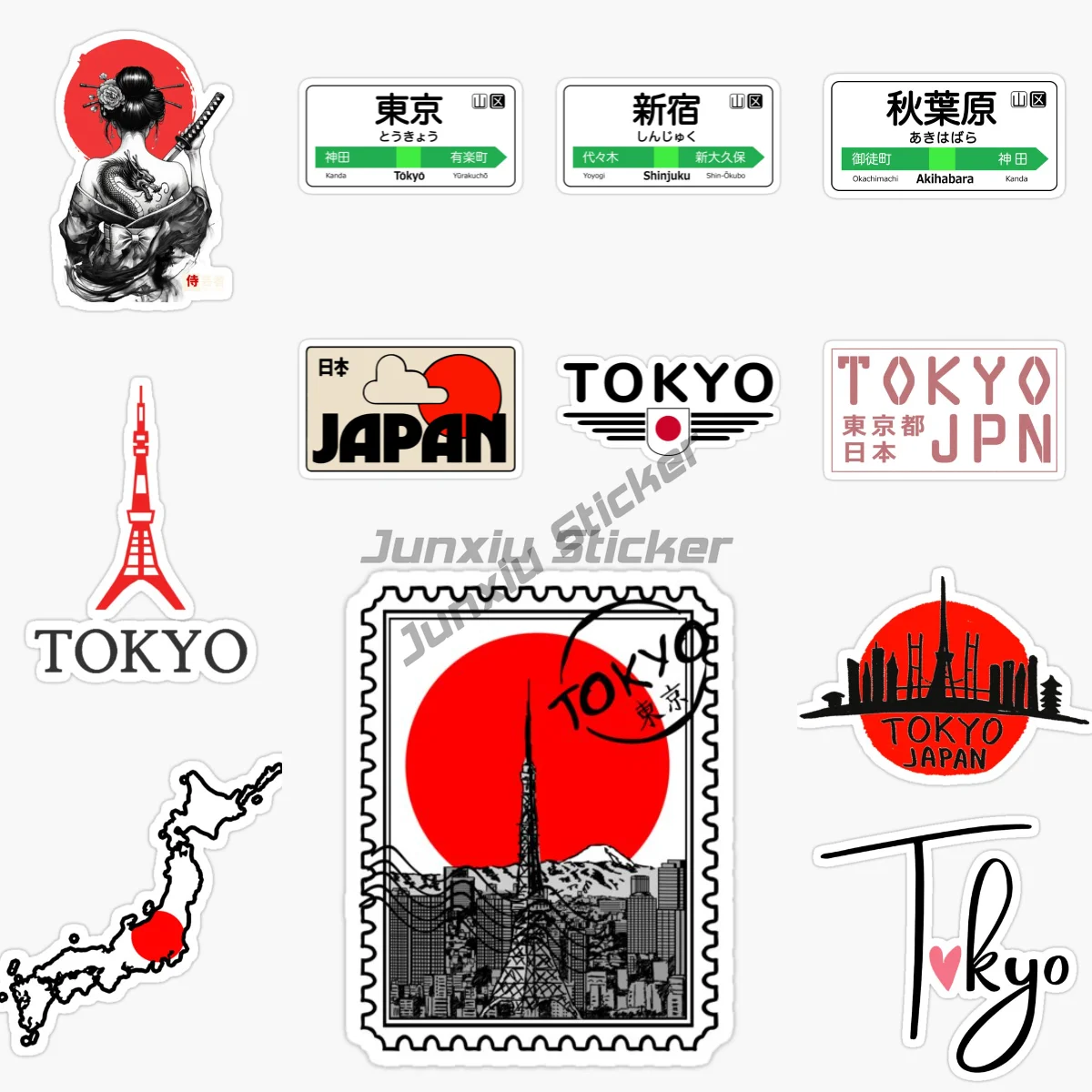 

JAPAN TOKYO Flag Car Sticker Bumper Water Proof Bumper Camper Yacht Occlusion Scratch Exterior Decor Vinyl PVC Self-adhesive