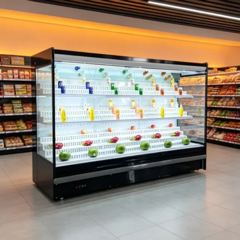 custom.Supermarket 8ft Multideck Open Front Chillers Display Dairy Produce Drinks Refrigeration Equipment Commercial Refri