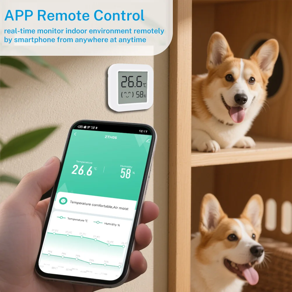 1~4PCS Zigbee 3.0 Temperature Humidity Sensor Require Tuya Zigbee Hub work with Tuya Alexa Yandex Zigbee2MQTT ZHA