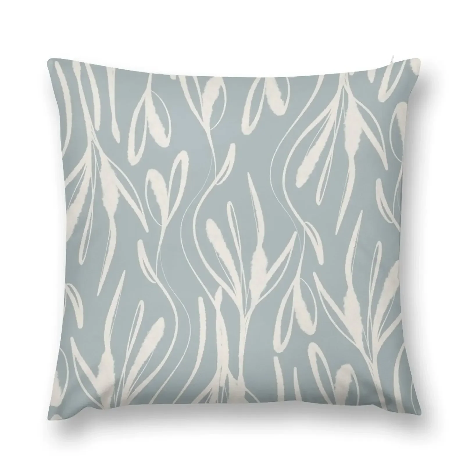 

Watercolor Wisps Abstract Botanical Pattern in Light Blue-Grey and Cream Throw Pillow Cushion Child Cushions Cover pillow