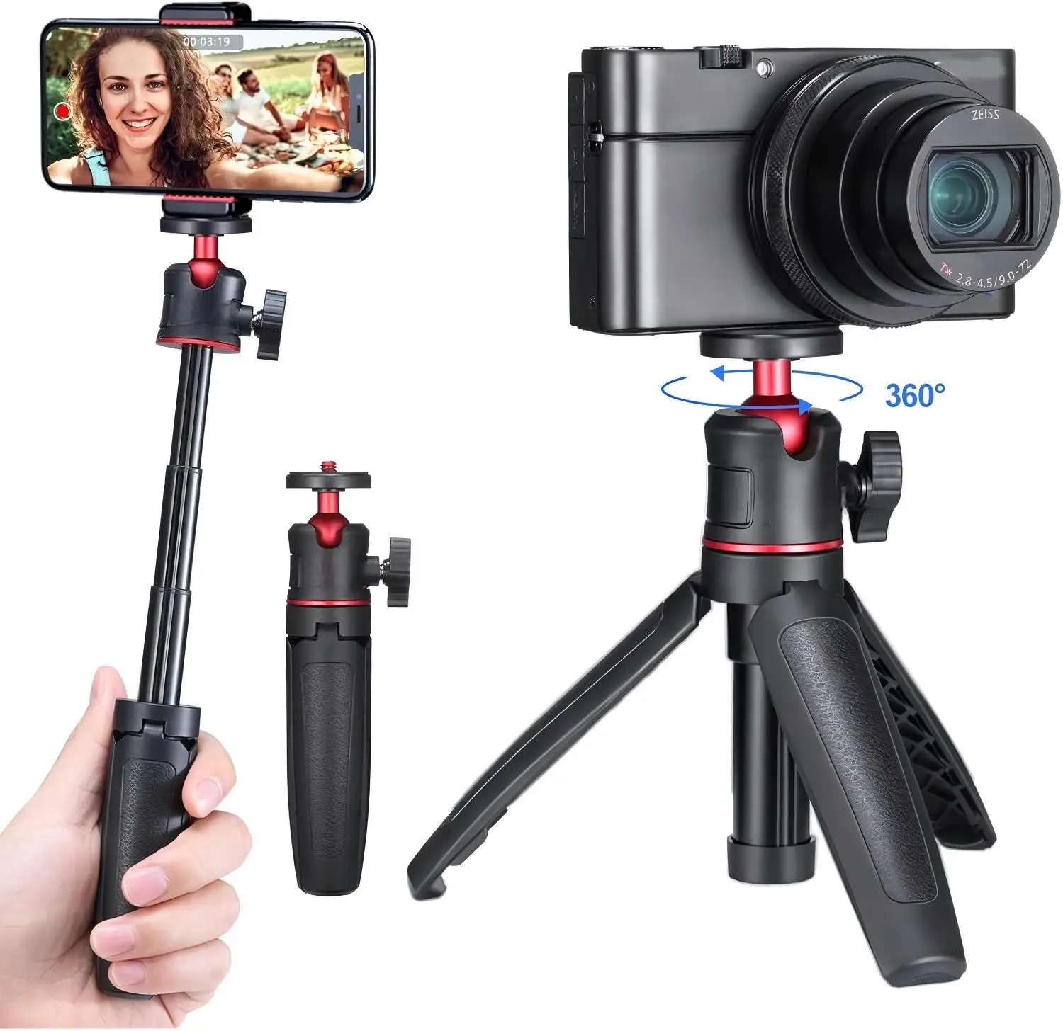 Verlängerungsstange Stativ für DJI OSMO Mini Selfie Stick Stativ Griff Griff Tasche 2/3 GoPro Insta360 Action Kamera