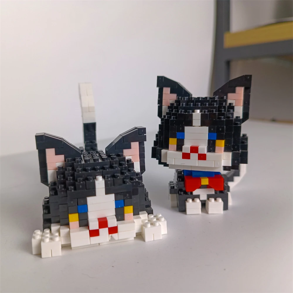 Niedliche Mini-Katzen-Mikro-Bausteine – Zwei Montagemethoden, Endloser Spaß, Neujahrsgeschenk für Mädchen, Einfache Puzzle-Dekoration – Detail 17