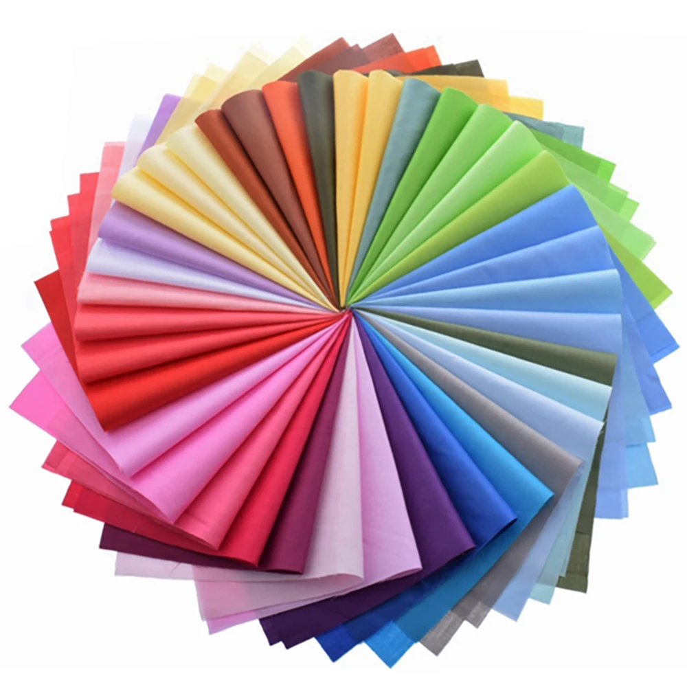 38pcs Twill Cotton Fabric 20cmx30cm,Soft Solid Color DIY Sewing Cloth Material for Baby&Kids Quilting Patchwork,Assorted Mix Set