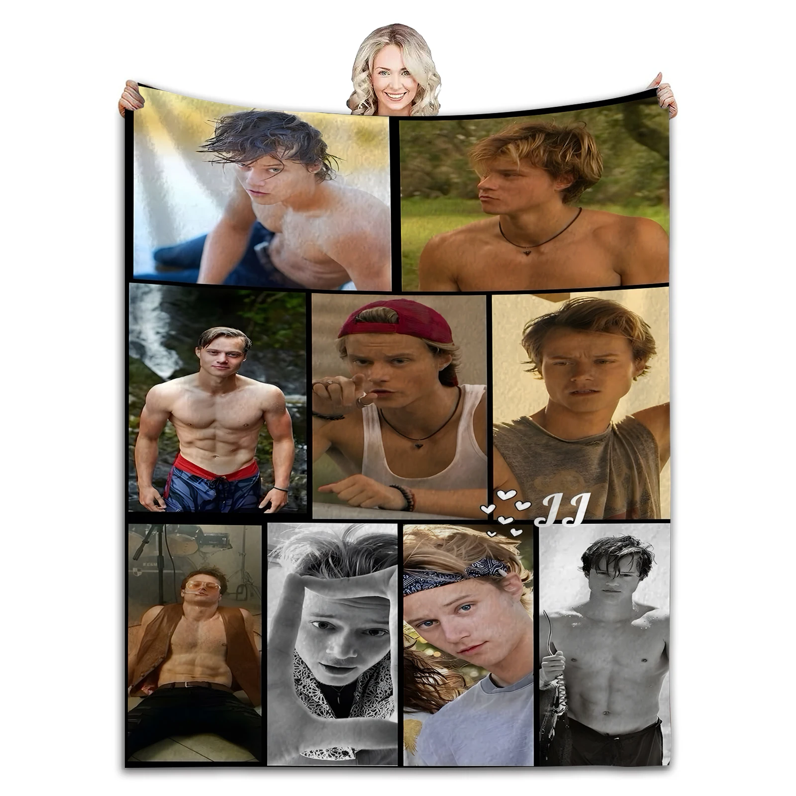 JJ Maybank Flannel Blanket Rudy Pankow Photo Collage Soft Warm Throw Blanket for Bedroom Travel Office Bedspread Sofa Bed Cover