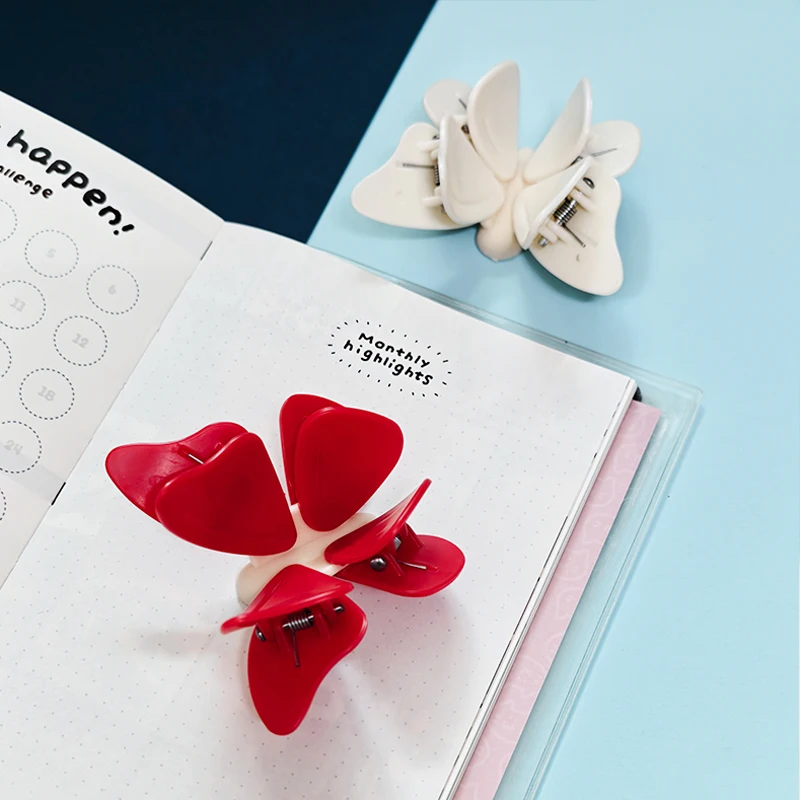 2 Sets Cute Butterfly Refrigerator Magnet 4 Pcs Wing Shape Magnetic Food Snack Sealer Colorful Red White for Home Decor Kitchen