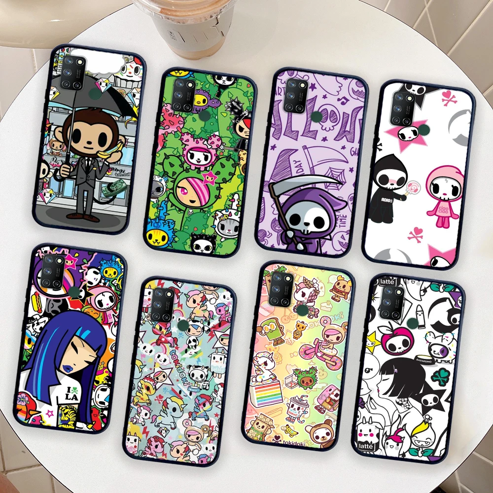 Черный мягкий чехол для Samsung S23 FE S22 Ultra S24 S21 Plus F-52 Tokidoki