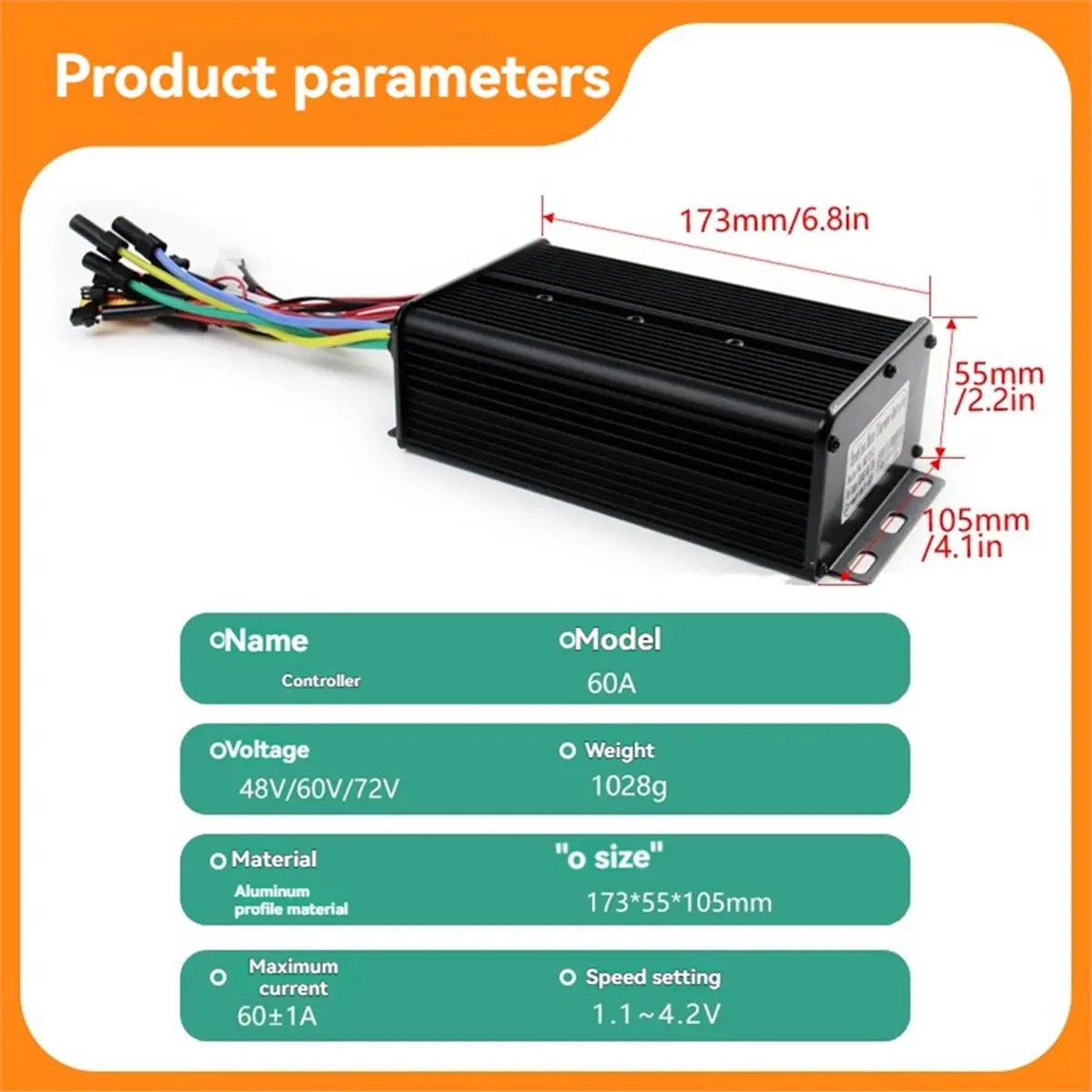 

AB31 48V 60V 72V E-Bike 60A Sine Wave XT150 Controller Three Mode Controller for Electric Bicycle Ebike E-Scooter