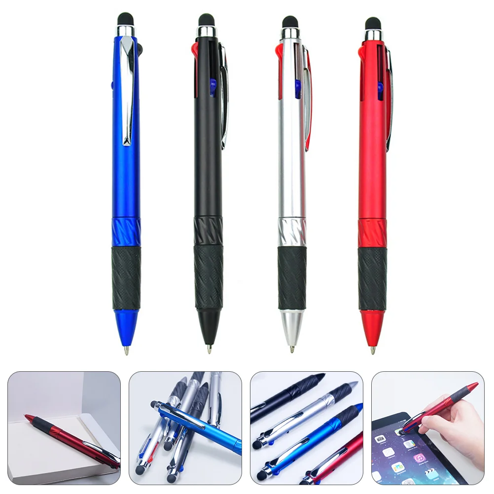 4 Pcs Multifunction Stylus Portable Writing Pens Touch Ballpoint with Phone Conference Multipurpose