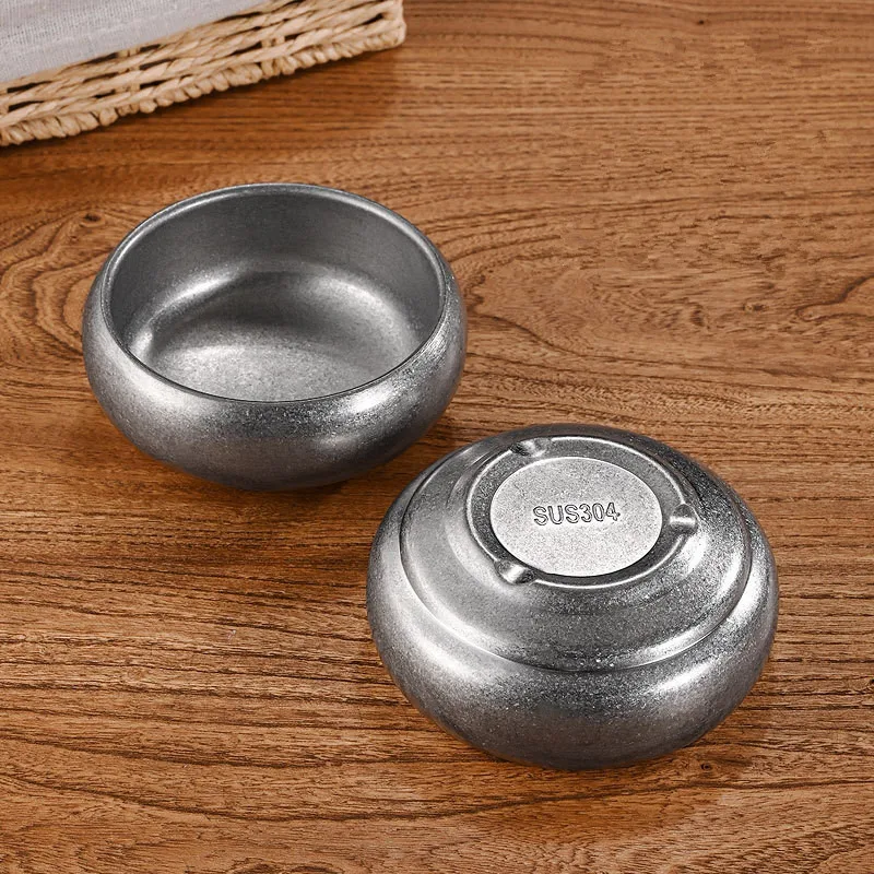 الضحلة الرجعية 304 وعاء من الفولاذ المقاوم للصدأ طبقة مزدوجة أطباق شوربة الأرز الاطفال وعاء تغذية المطبخ مطعم الغذاء الحاويات
