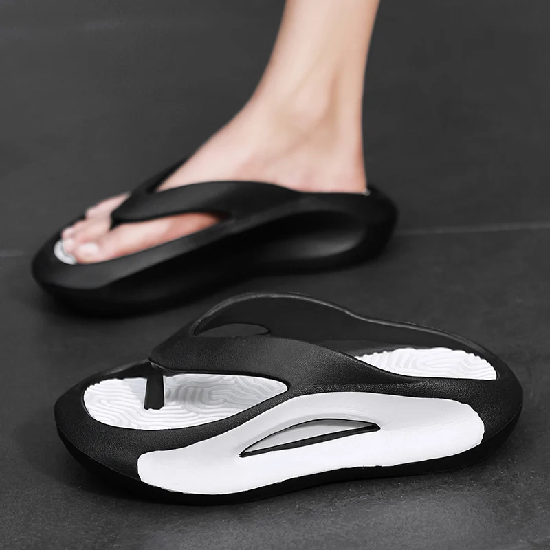 Zapatillas suaves de verano para mujer, sandalias de plataforma gruesa para el baño y el hogar, antideslizantes para interiores, toboganes de nube para mujer