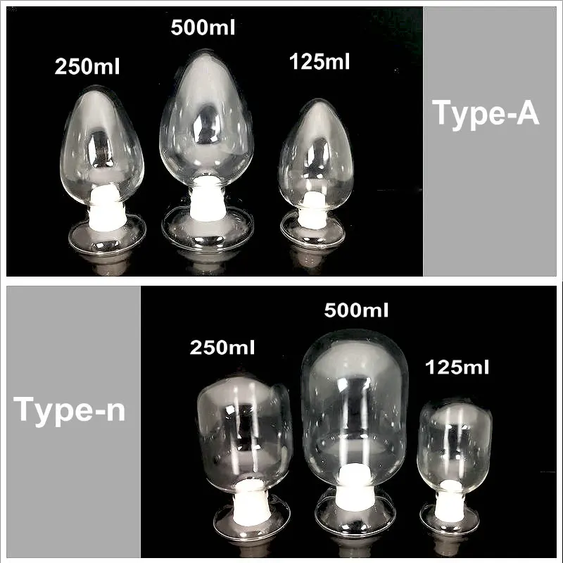 125/250/500ml(Type-A or Type-n) Glass Sample Bottle, Display show Bottle with Rubber Plug, Laboratory Glass Container