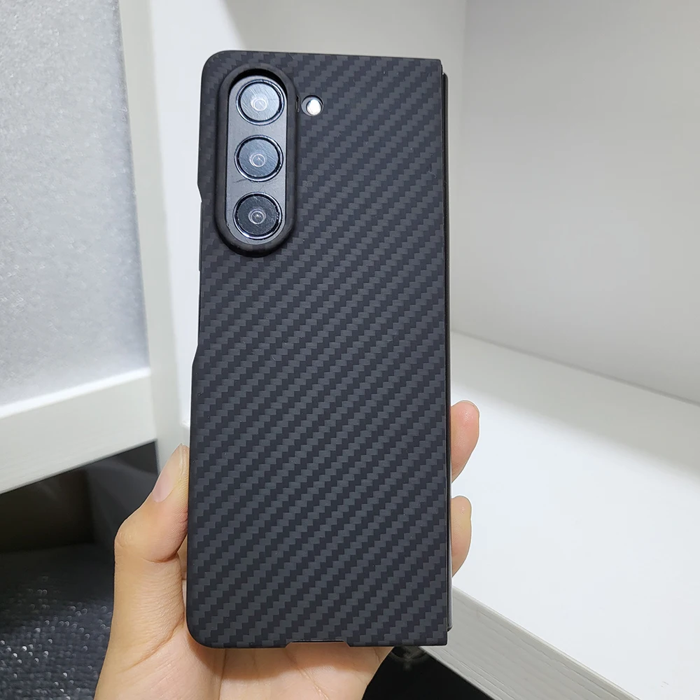 YTF-Carbon 600D carbon fiber phone case for Samsung Galaxy Z Fold 5 case Aramid Fiber Z Fold 4 case  Slim Design Z Fold 3 cover