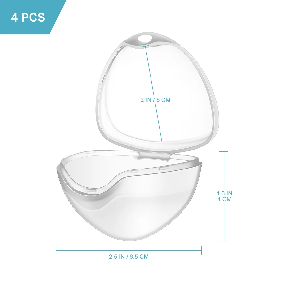 SUPVOX 4PCS Portable Transparent Pacifier Storage Box Clip Container Baby Infant Toddler Pacifier Case